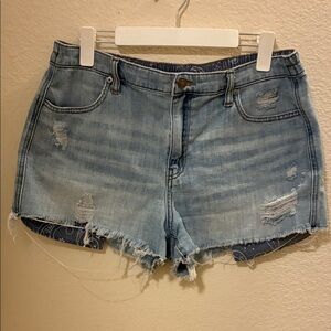 Aerie Light Blue Distressed Jean Shorts